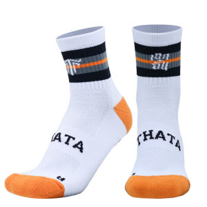 ถุงเท้าบาสเกตบอล แบบยาว แบบสั้น THATA EkAun Channel TEAM WORK IS REAL socks