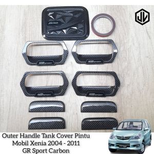 Paket Variasi Outer Pintu Handle Tank Cover Mobil Xenia Lama 2007 - 2011 GR Sport Carbon
