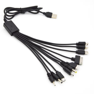 10 in 1 Multi Pin USB Charger Cable Universal for Smartphone Charging Data Sync Office Car Use