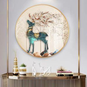 Bộ Tranh Tròn Tráng Gương Cao Cấp Treo Phòng Khách Phòng ngủ Phòng ăn Spa. Kèm bộ Đinh Treo H722