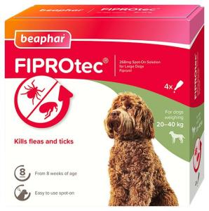 Beaphar Fiprotec Large Dog ยาหยดกำจัดเห็บหมัด สุนัขพันธุ์ใหญ่ (1กล่อง มี 4 หลอด)