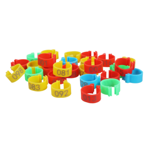 100Pieces 16/20mm Poultry Identification Leg Bands Colorful Numbered Rings for Small Birds