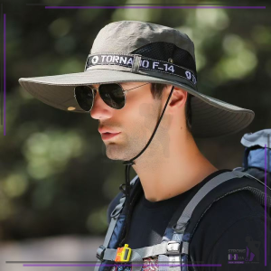 ป้องกันรังสียูวี เดินป่า ผ้าไนล่อน พร้อมสายรัดคอ หมวกบัคเก็ตพับได้ ใส่ไปเที่ยวที่ไหนก็สวยเท่