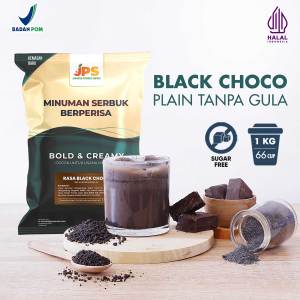 Bubuk Minuman Black Choco Plain Tanpa Gula 1 kg - Serbuk Premium Coklat Hitam JPS [plain-choco]