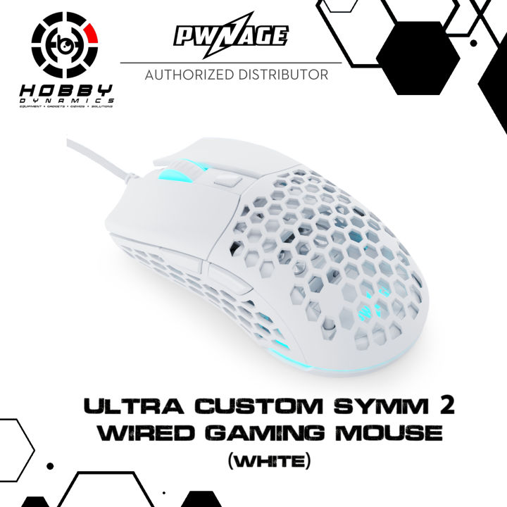 Pwnage Ultra Custom Wireless Symm 2 Honeycomb - White 
