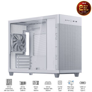 Vỏ máy tính ASUS Prime AP201TG White Tempered Glass M-ATX / SP006044 - Hàng Chính Hãng