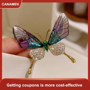 【CANAMEK 】 Explosion-proof Butterfly Brooch Insect Corsage Womens Accessory Acrylic Transparent Wings High-grade Clothing Pin