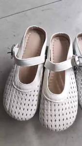 [Free Shipping] Womens flat half-slippers 2026 new summer outdoor hollow-out closed-toe sandals fashionable soft-soled slip-on shoes non-slip