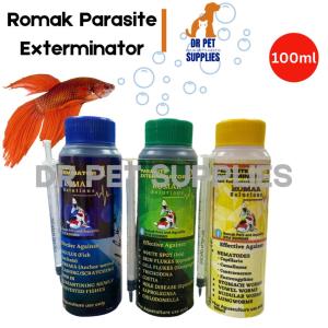 100ml Romak Solutions Aquarium Parasites Exterminator Safe Fish Anti Worms Treatment