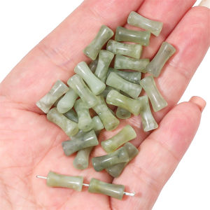 5pcs Natural Stone Bamboo Joint Beads Aventurine Jade Agate Stone Beads for Bracelet Necklace Earring Keychain DIY Jewelry Making Accessories