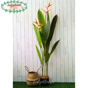 Pohon Plastik Pisangan Heliconia Bunga Bird Of Paradise T145 Latex Artificial Pot Dasar Cover Anyaman Purun Belly Small Dekorasi Ruang Tamu Pajangan Rumah Aesthetic
