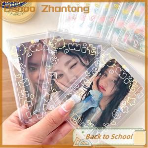 Behoo 50ชิ้นกระเป๋าลายลูกแมวกราฟฟิตี้แบบใสมีกาวในตัวถุง OPP การ์ดรูปไอดอลเคป็อปถุงเก็บบัตรป้องกันโฟโต้การ์ดแขนเสื้อ