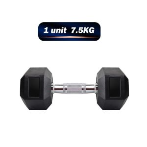 ADSports Commercial Grade 1 Unit 7.5KG Hexagon Dumbbell Rubber Coated With Iron Cast Dumbbell Weight Muscle Training