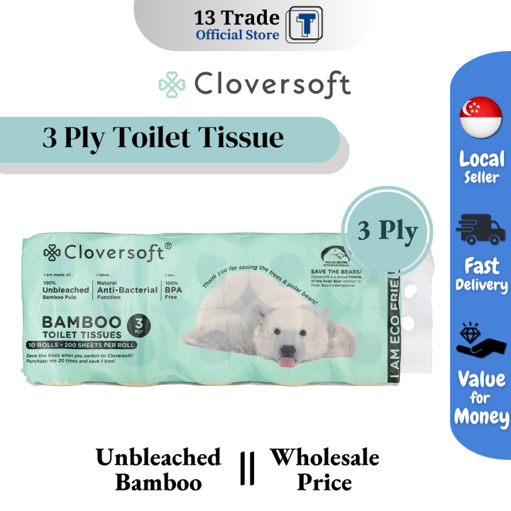 Cloversoft Unbleached Bamboo Toilet Paper Tissues [200Sheets] | Lazada ...