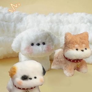 SIRENXI Chó Dây cáp bằng vải nhung lông cho chó Đồ thủ công tự làm Dải nỉ Sợi dây sắt len nhung lông Phụ kiện thủ công Dây sắt sang trọng Thanh xoắn bằng vải nhung lông cho chó Đồ chơi bé gái