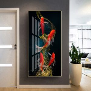 Tranh treo tường phong thủy cá chép tài lộc vải canvas sassy Ca040720 TG