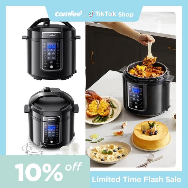 COMFEE’ 9-in-1 Electric Pressure Cooker Olla de Presion 6QT Slow Rice ...