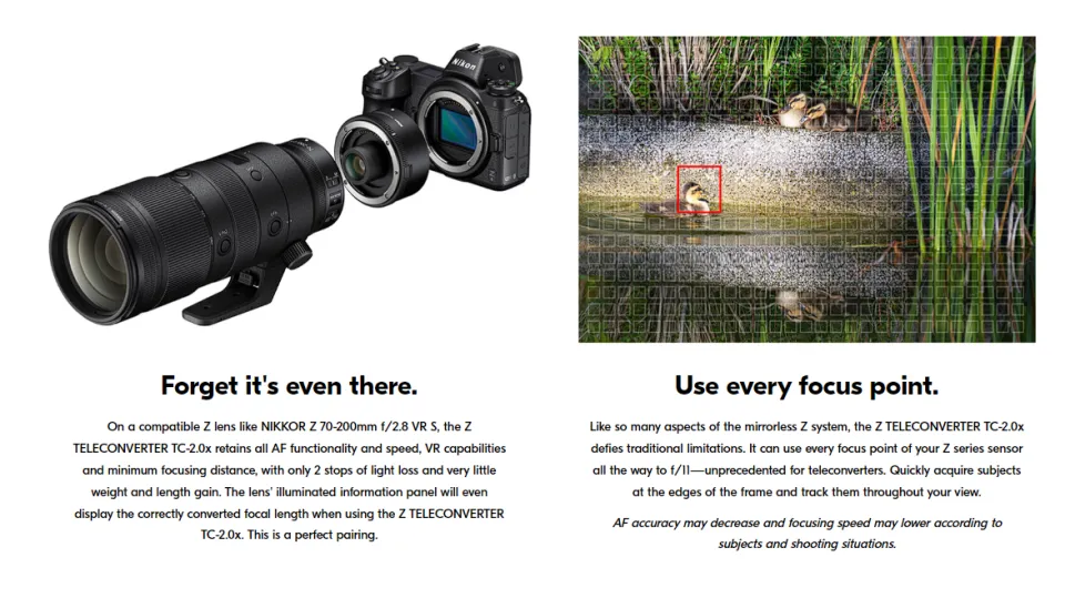 Nikon Z Teleconverter TC-2x for Nikon Z 70-200mm Z 100-400mm Z