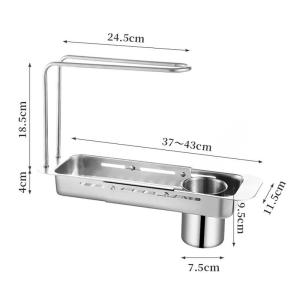 Kitchen Telescopic Storage Rack Sink Organizer Rack Telescopic Faucet Organizer Towel Sponge Storage Adjustable Storage Rack2026