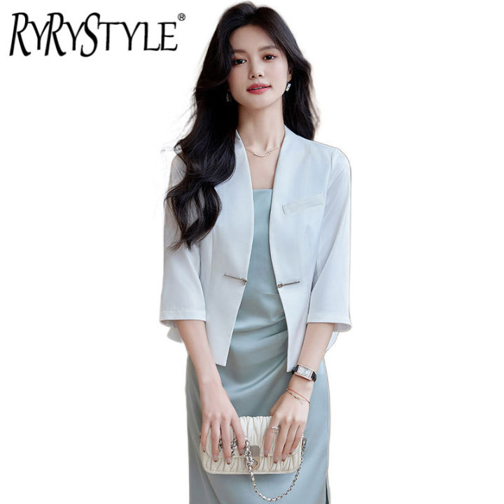 RYRYSTYLE White Suit Jacket For Women's Spring/Summer 2024