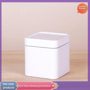 Graceful 1PC Mini Tin Storage Box Sealed Tea Caddy Small Square Coffee Jar Tea Leaves Container Cans Small Tinplate Spices Storage Boxes