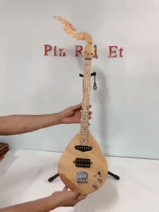 พิณไฟฟ้าคุณภาพสูงระดับออกงานไม้โมก 3สาย3คอนแทก15เฟรต