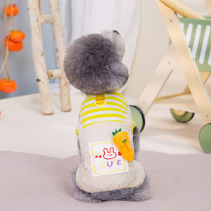 DY yêu thú cưng dễ thương mùa xuân và mùa hè quần áo nhà 3D cà rốt bốn chân trang phục thông gió với khóa kéo