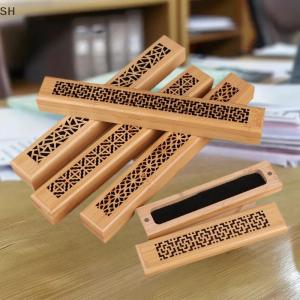 🚗🛵SH 1 Piece Traditional Chinese Type Wood Handmade Carving Censer Box Retro Home Office Wooden Incense Holder Incense