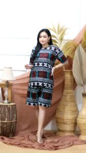 setelan batik katun murah / grosir baju tidur wanita dewasa / stelan pendek AGOGO