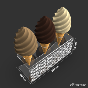 ICE CREAM GELATO CONE CONES STAND HOLDER DISPLAY RACK CLEAR TRANSPARENT ACRYLIC MODERN ALAS DUDUKAN TEMPAT TATAKAN PENYANGGA ES KRIM RAK 3 LUBANG AKRILIK BENING TRANSPARAN RAK PROPS FOTOGRAFI MAKANAN ELEGAN KEKINIAN MULTIFUNGSI MOTIF PATTERN PUZZLE-178