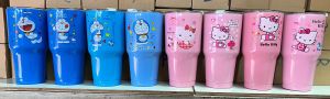 แก้วน้ำ 30Oz สีด้านขอบเงิน แก้วเก็บความเย็น ถ้วย สแตนเลส สีล้วน