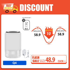 Hysure Q4 Mini Dehumidifier 1.4L Large Water Tank Capacity Auto-shutoff With Night Light Quiet
