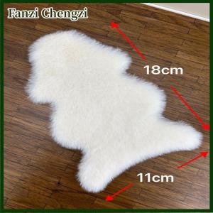 Fanzi 1 12 Dollhouse Imitation Sheepskin Plush Rug Model Dollhouse Bedroom Living Room Floor Mat Decoration Doll House Accessories