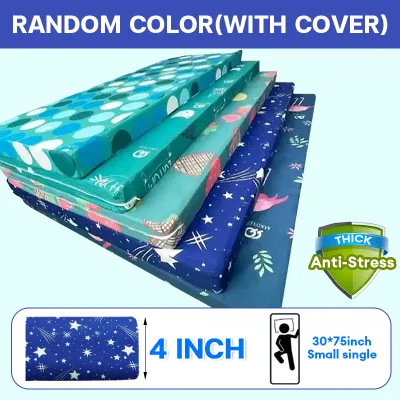 FINAA Foam Mattress 4 INCH 100% Original with random Color Cover Thick Single/Double/Family/Queen Size Mattress