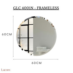 【SG seller】LUCOM (Dia60/80cm) High Quality Round Mirror Bathroom Mirrors Round Mirror Wall Mirror Toilet Mirror Shower Room Mirror Bathroom Mirror