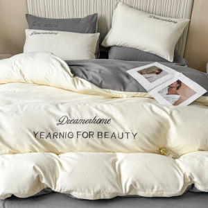 Modern Letter Embroidery Duvet Cover Set or Single Duvet Cover Solid Soft Microfiber Bedding for Queen King Size Comforter Cover2026