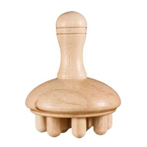 FIRST SONG Eliminate Local Fat Wooden Mushroom Massager Anti Cellulite 12 Beads Acupoint Meridian Brush Beauty Tool Burrfree Scalp Massage Brush For Full Body Use