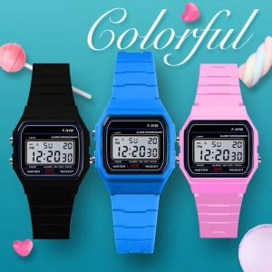 PHYSILOLOGY UNINHABITED86ED8 Analog Digital Digital Watch Multifunction Square Dial Children Watch Luxury LED Watch Sport Activities