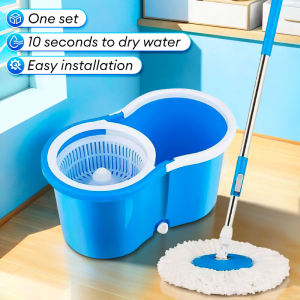 LifeStow 360 Mop With Spinner and Bucket Magic Spin Tornado Mop 360 Easy Rotating Map Floor Cleaning Flat Mop
