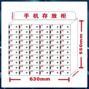 Mobile Phone Storage Cabinet Acrylic Transparent Employee Storage Organizer with Lock Mobile Phone Safe Cabinet Storage Cabinet Hanging On The Wall