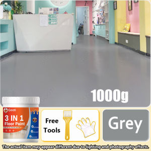 【3-In-1】 GOOTI Epoxy Floor Paint 1KG – Waterproof Wear-Resistant Anti-Slip Quick-Dry Dust-Proof Anti-Static for Cement/Tile Indoor/Outdoor Easy To Apply Liquid Floor Wax Red Household Suitable For Cement Floor Warehouse Workshop Garage Office Gym