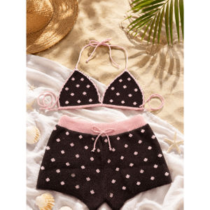 Set bikini len đi biển quần đùi áo buộc dây nữ tính quần mặc tại nhà mẫu hè 2026 giá rẻ tại xưởng