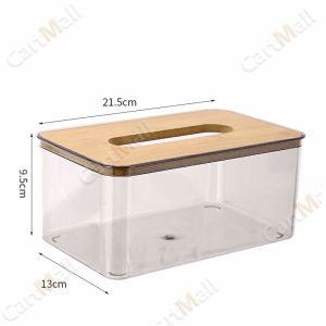 Tissue Box Gray Transparent Nordic Style Paper Roll Box Desktop Storage Box S/M/L