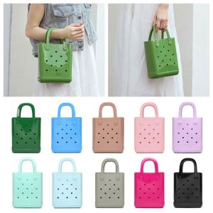 LIGHTER พักผ่อนยามว่าง กระเป๋าชายหาดฤดูร้อน ดีไอวาย กันน้ำกันน้ำได้ กระเป๋าโท้ทเยลลี่ ตะกร้าช้อปปิ้งสินค้า กันลื่น กระเป๋าพีวีซีมีรู วันหยุดพักผ่อนพักผ่อน