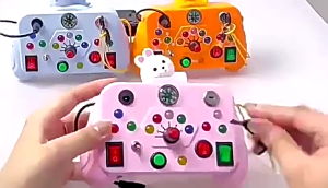 Portable Sensory Board For Toddlers With Lighted Switches Sockets And Durable ABS Design