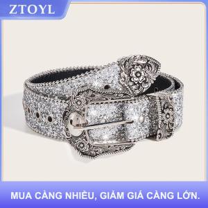 【ZTOYL】 Cá Tính Gothic Rhinestone Thắt Lưng Cho Phụ Nữ Cô Gái Thời Trang PU Thắt Lưng Da Cao Bồi Phương Tây Y2K Retro Jeans Váy Trang Trí Nội Thất Dây Thắt Lưng
