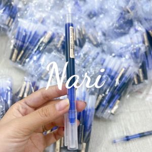 Bút bi nước mực gel nhanh khô ngòi 0.5mm viết thư phát cho học sinh văn phòng màu xanh - gia dụng Nari