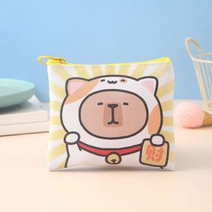 Capybara Coin Purse Wallet 👛 卡皮巴拉零钱包 Dompet Kecil Kapibara Comel Beg Duit Syiling Mini Pelajar Gaya Kartun Student Portable Bag Mini Key Bag Storage