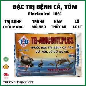 "Hoàn tiền đến 10%" Kháng sinh đặc trị  tôm cá yếu lờ đờ Amcovit 100 gam. Thú y Trường Thịnh