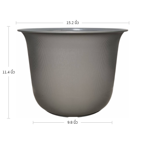 กระถาง กระถางต้นไม้ มินิมอล ถ้วยจีน ขนาด 15 นิ้ว สีเทา 5 ใบ ชิ้น อัน